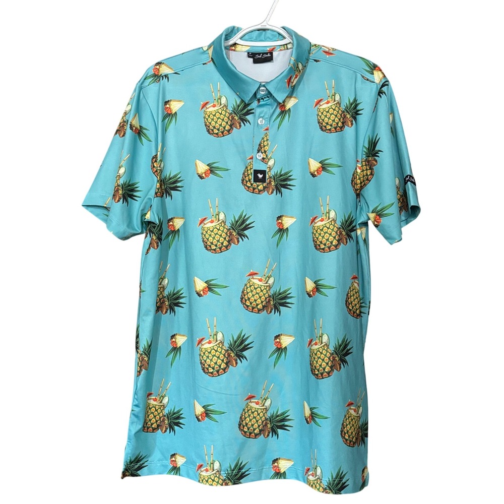 Bad Birdie Men's size Medium Pina Colada Golf Polo Shirt Drinks Country Club
